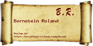 Bornstein Roland névjegykártya